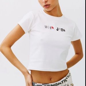 With Jean baby tee. Size XS. New without Tags